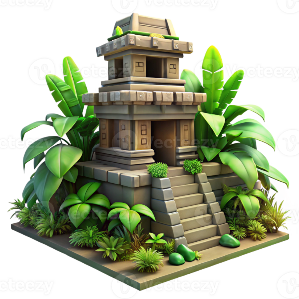 stunning creative An Ancient Mayan Temple Overgrown with Ju genuine png