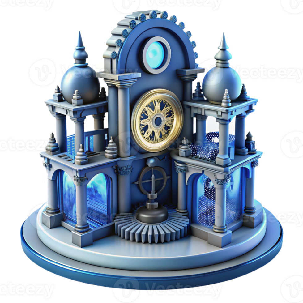 beautiful contemporary Grand Steampunk Clock Tower detailed png