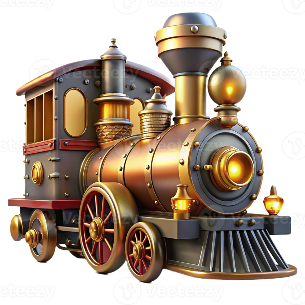 stunning traditional A Steampunk Train Intricate Engine and G high quality png