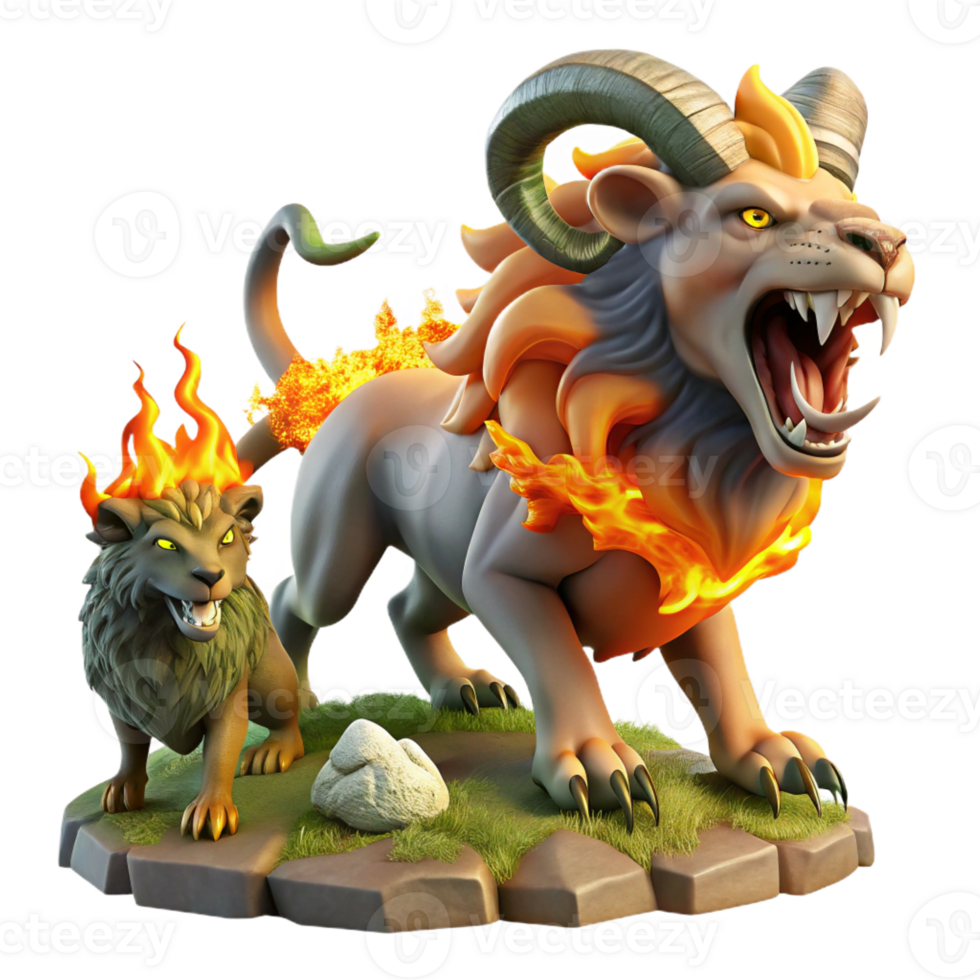 beautiful abstract A Chimera a Fire Breathing Creature Wit exclusive png