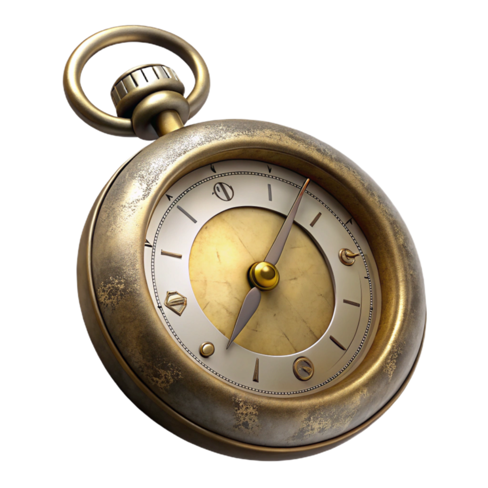 elegant artistic Antique Pocket Watch Open Face Cutout with Roman Numerals high quality png