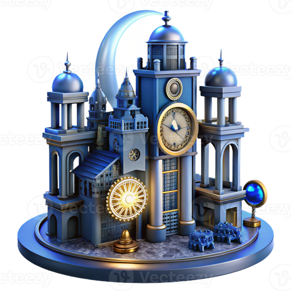 wonderful abstract Grand Steampunk Clock Tower professional png
