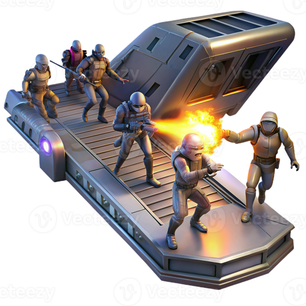 stunning modern A Group of Space Pirates Boarding a Derel premium png