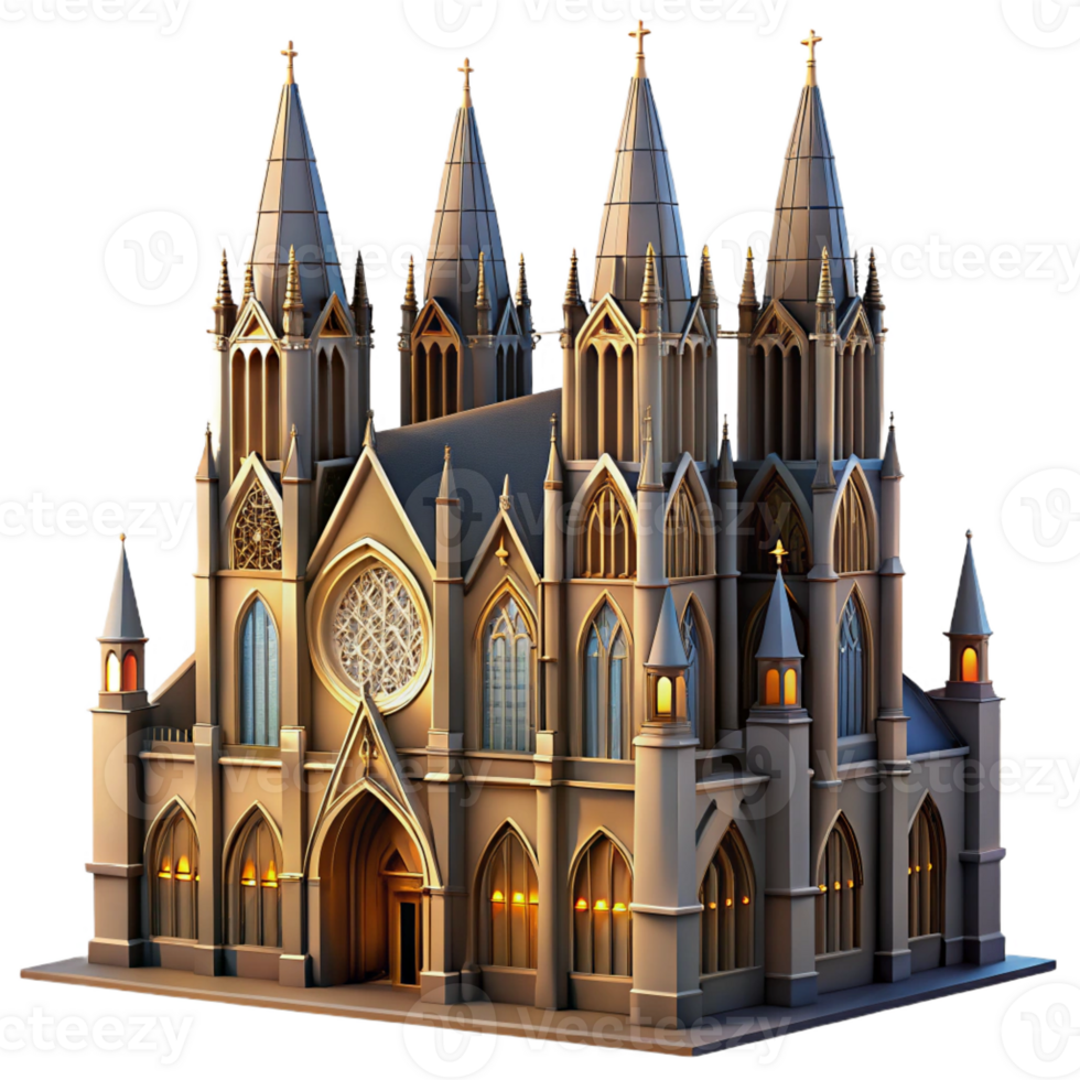 elegant artistic A Towering Gothic Cathedral Intricate S professional png