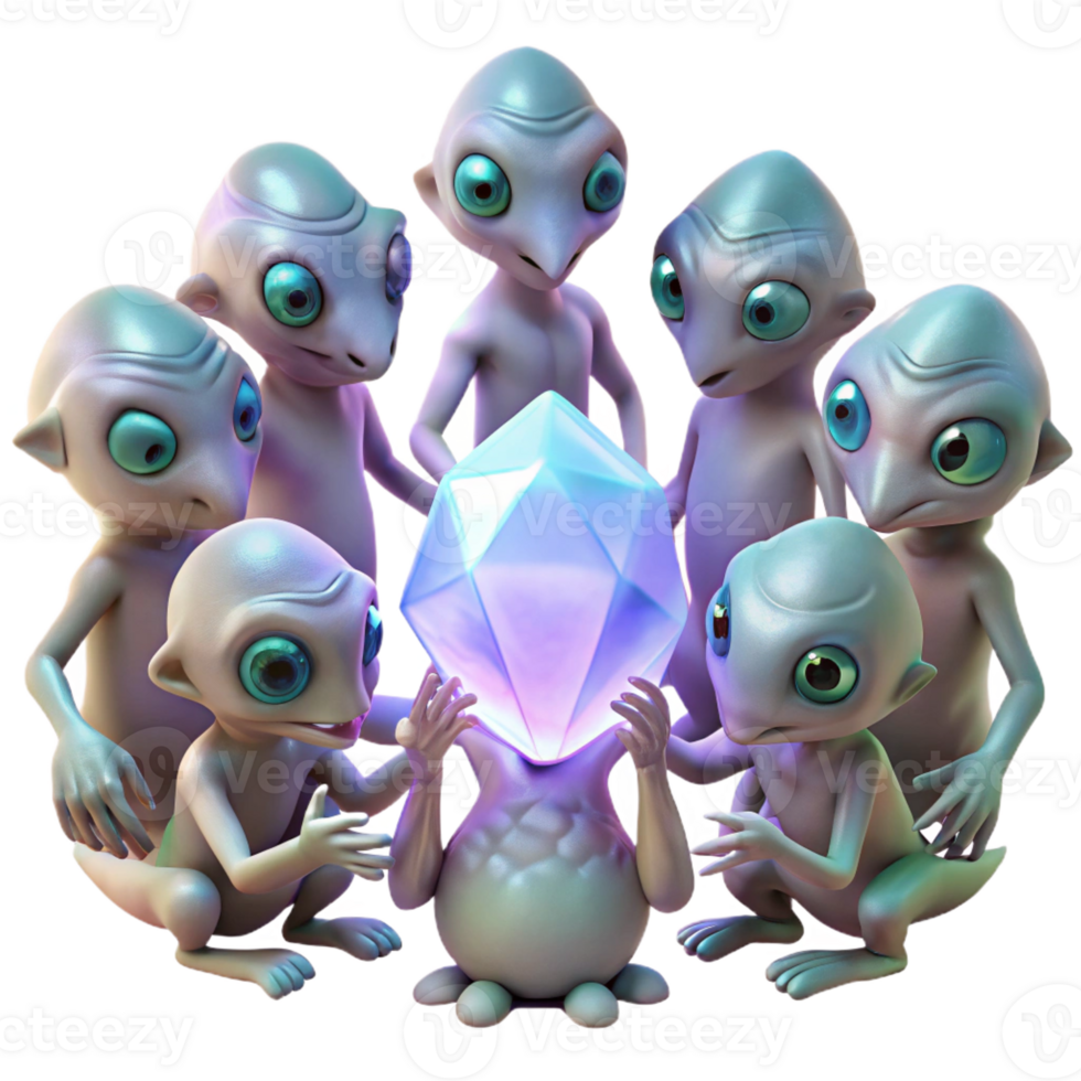 wonderful traditional A Group of Alien Creatures with Iridescen original png