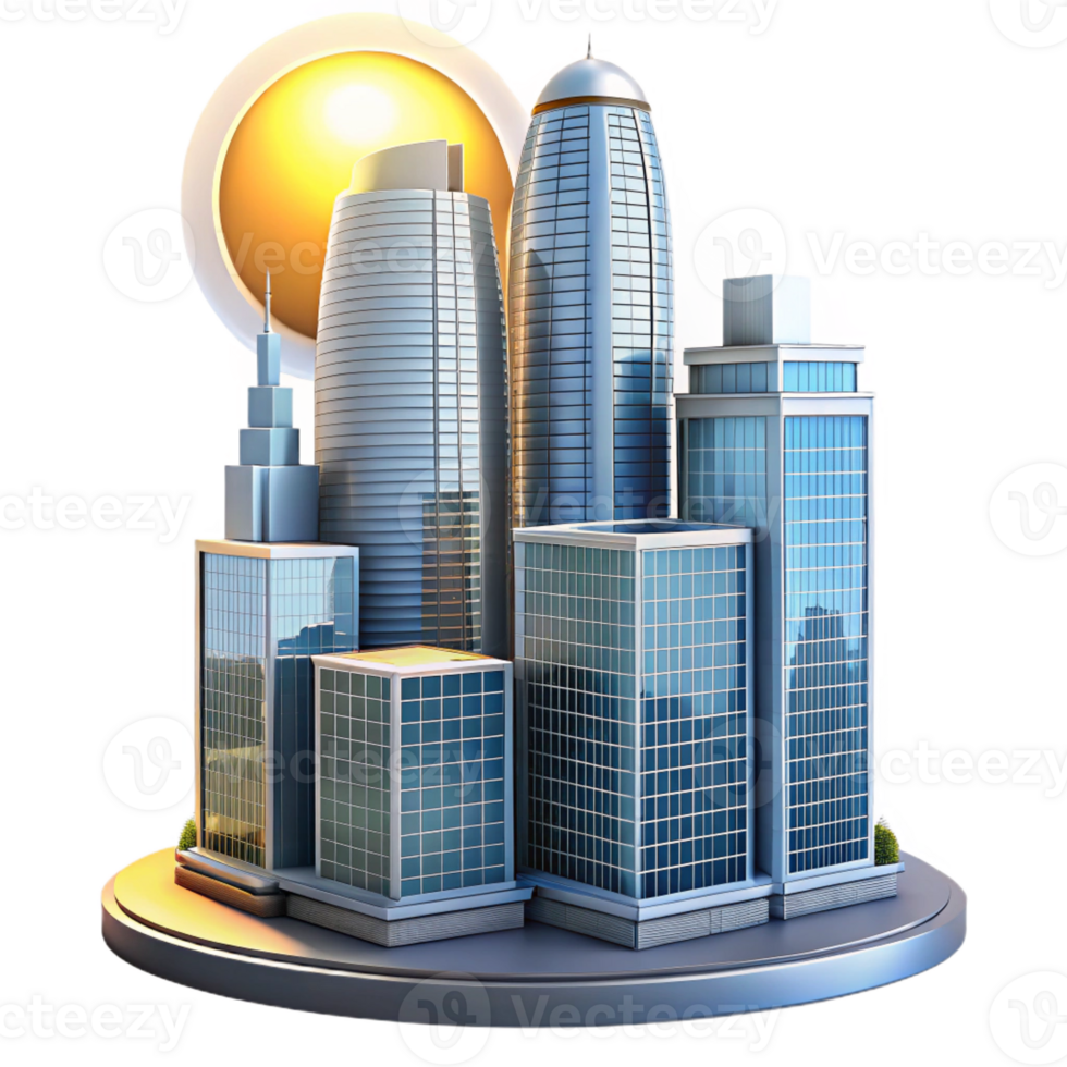 vibrant rustic A Glass and Steel Skyscraper Reflecting T professional png