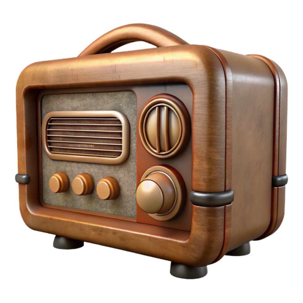 stunning abstract Antique Radio Side View high quality png