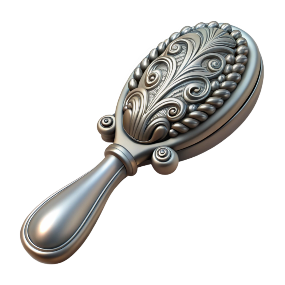 magnificent vintage Antique Silver Hairbrush Ornate Design genuine png
