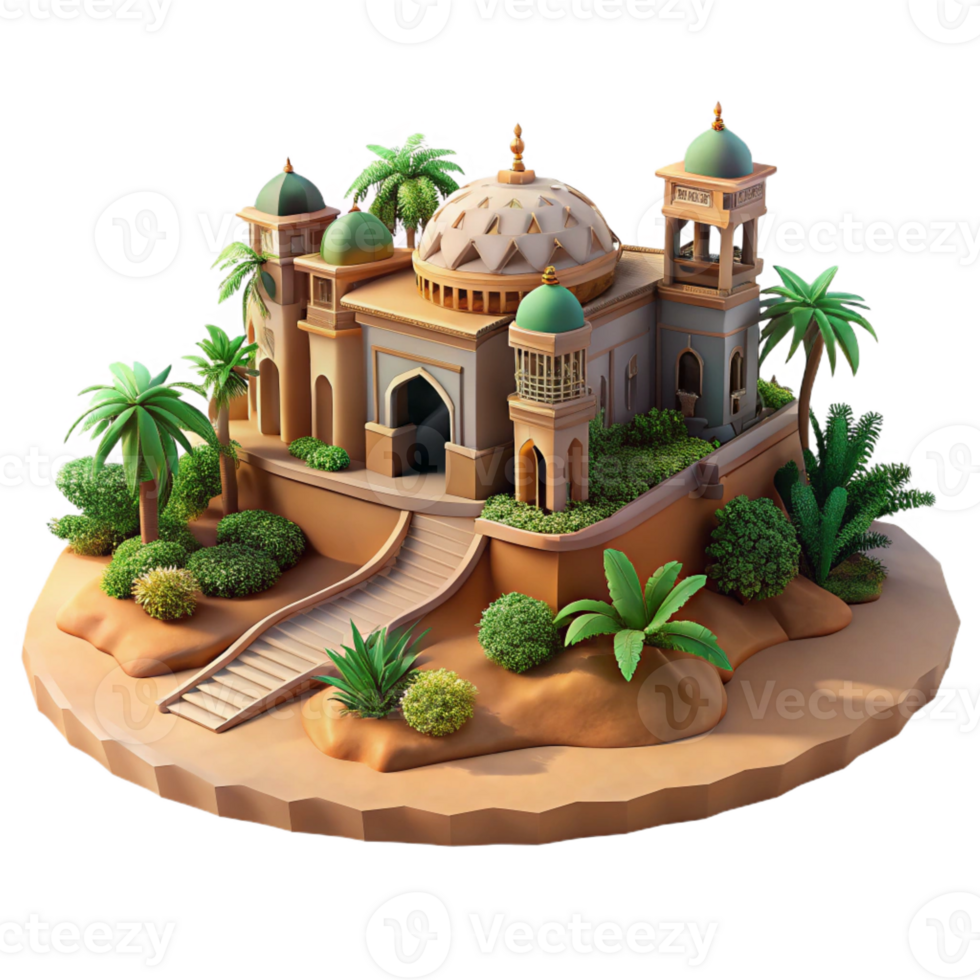dramatic rustic A Sprawling Desert Oasis with Lush Veget 4K png