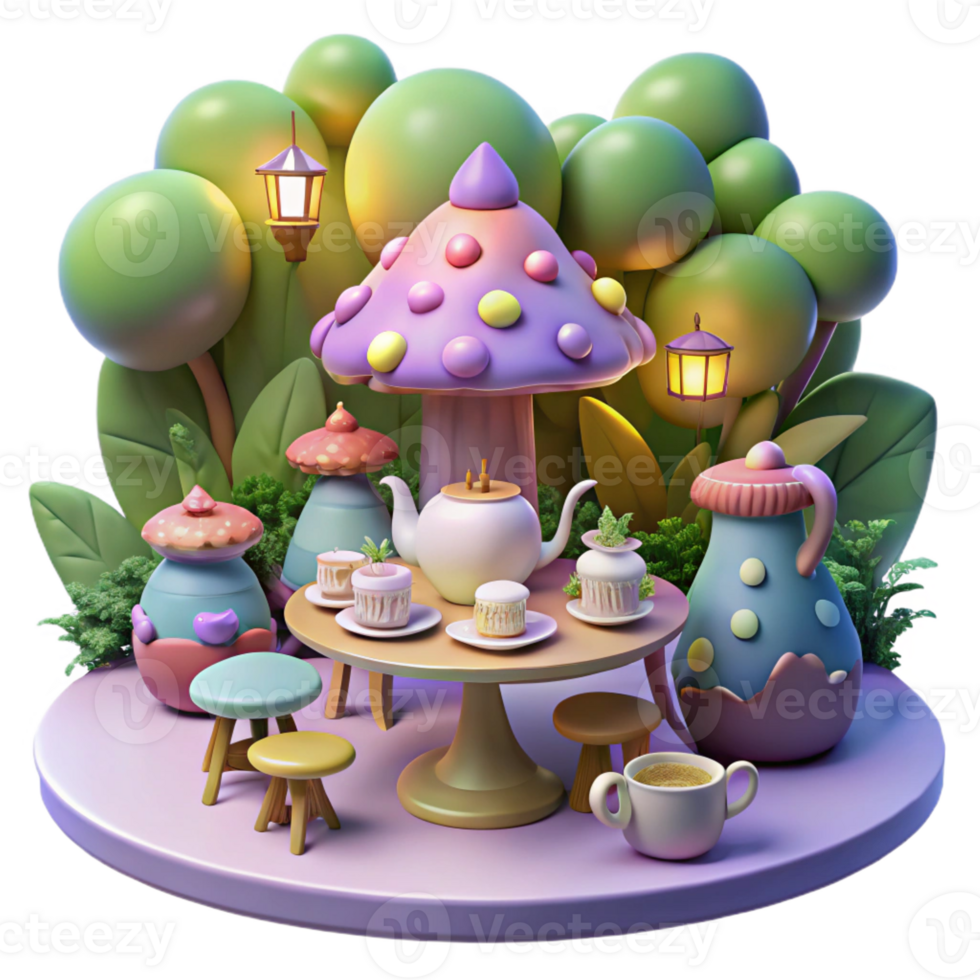 impressive minimalist A Whimsical Tea Party Hosted by a Group Of detailed png