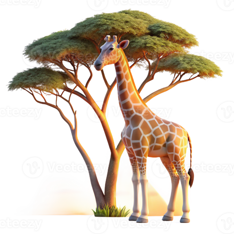 extraordinary abstract A Graceful Giraffe Reaching for Leaves O authentic png