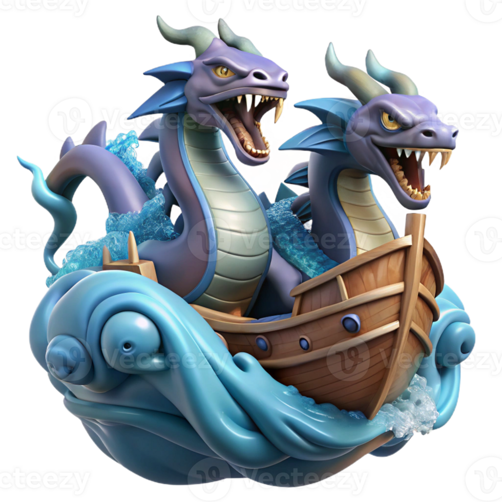 beautiful traditional Scylla a Six Headed Sea Monster Attacki detailed png