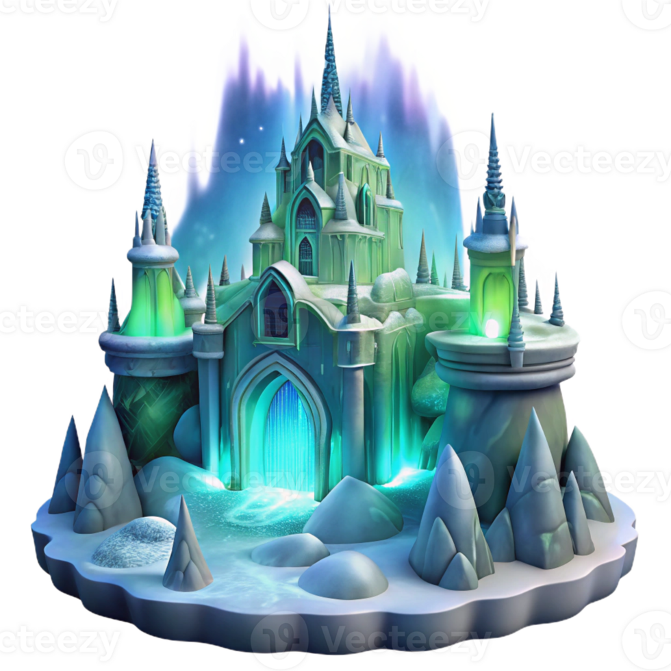 magnificent vintage An Intricate Ice Palace Aurora Borealis exclusive png