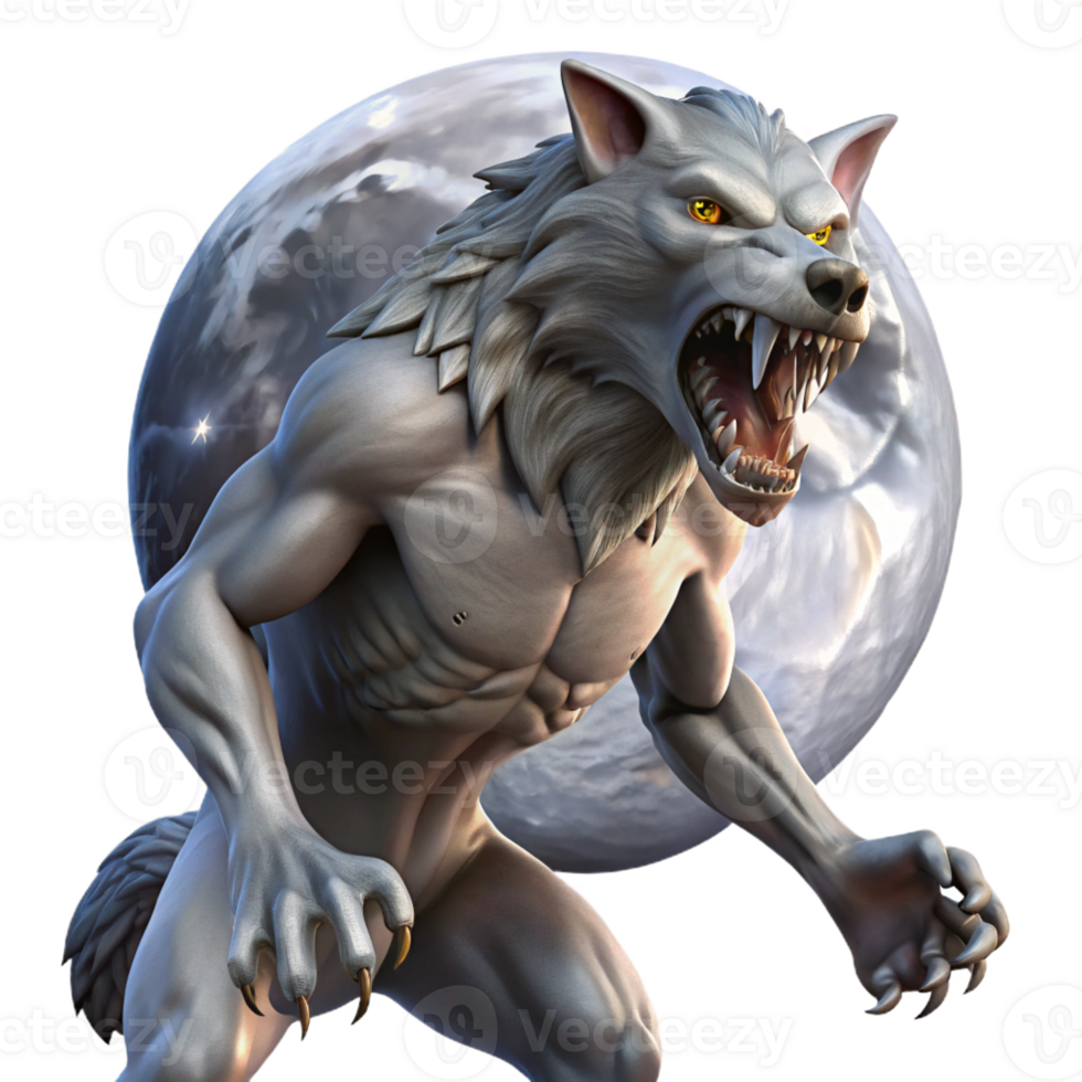 extraordinary creative A Fearsome Werewolf Howling at the Moon exclusive png