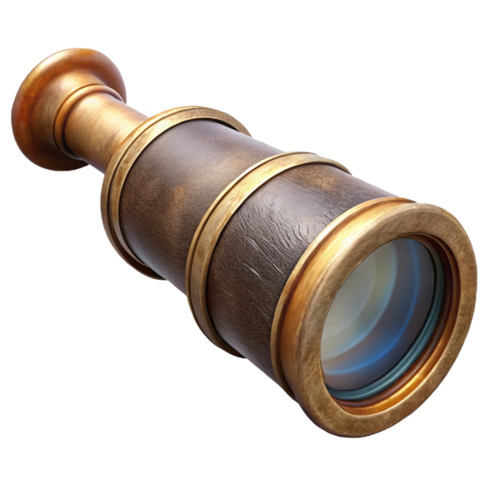 stunning creative Antique Spyglass with Extended Lens professional png