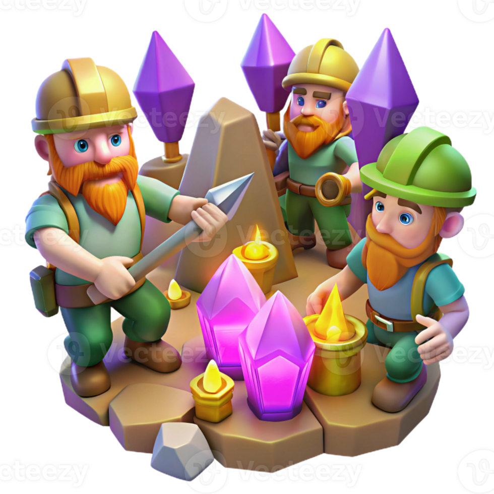 magnificent traditional A Group of Adventurous Dwarves Mining For premium png