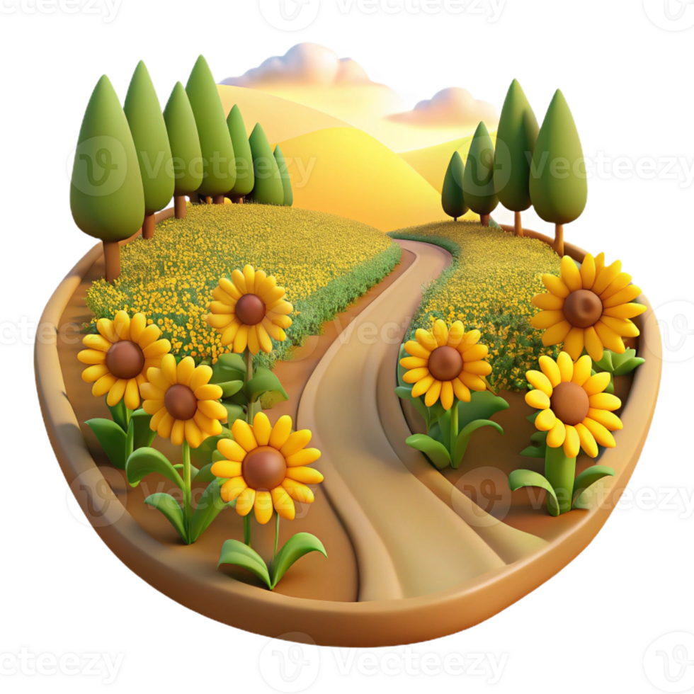 extraordinary artistic A Winding Dirt Road Through a Sun Drenched exclusive png