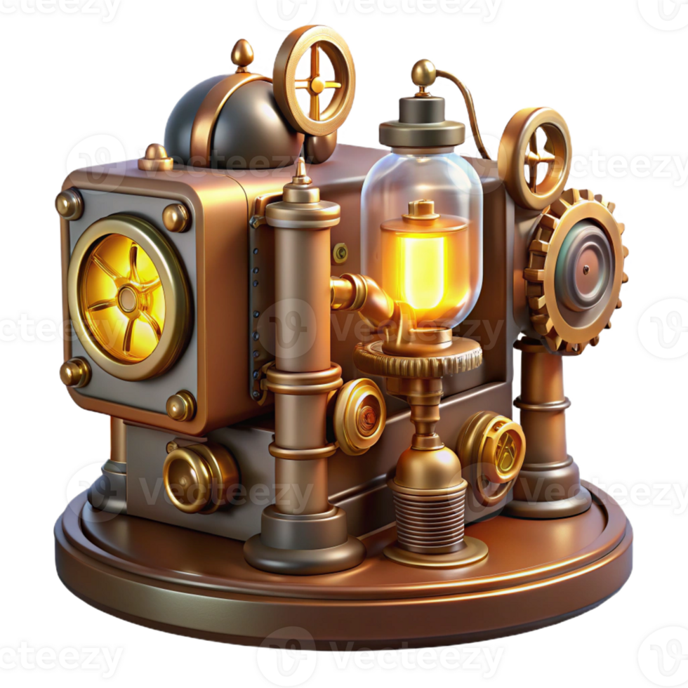 magnificent abstract A Steampunk Inspired Computer Brass Gears high quality png