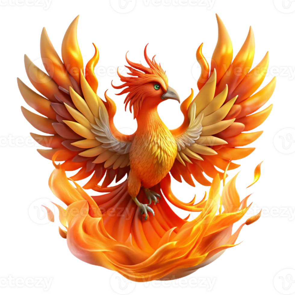 elegant minimalist A Majestic Phoenix Rising from Flames Fe high resolution png