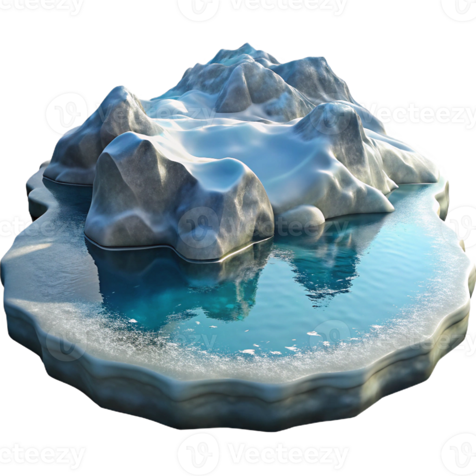 wonderful artistic A Frozen Lake Reflecting a Clear Winter Sk 4K png