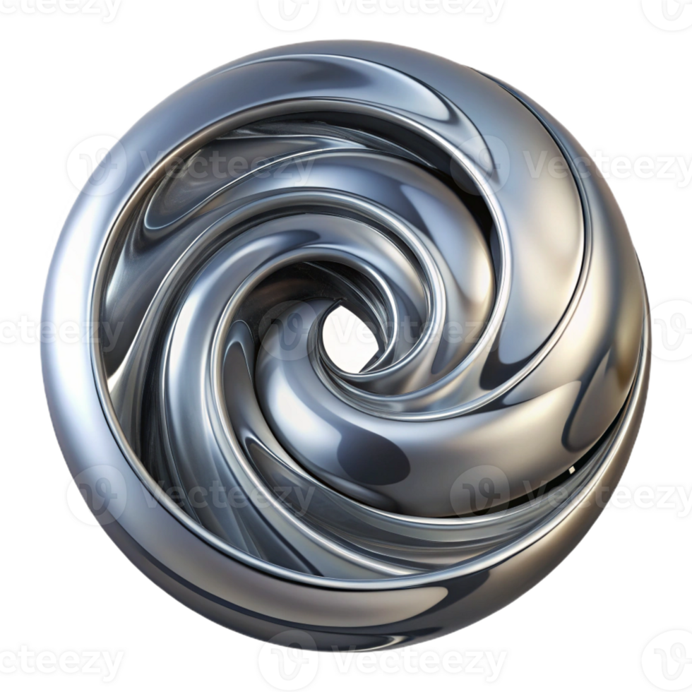 impressive artistic A Swirling Vortex of Liquid Metal Reflec professional png