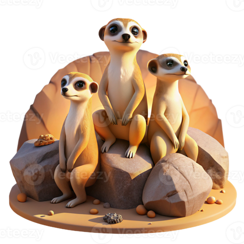 beautiful traditional A Group of Meerkats Sunning Themselves On genuine png