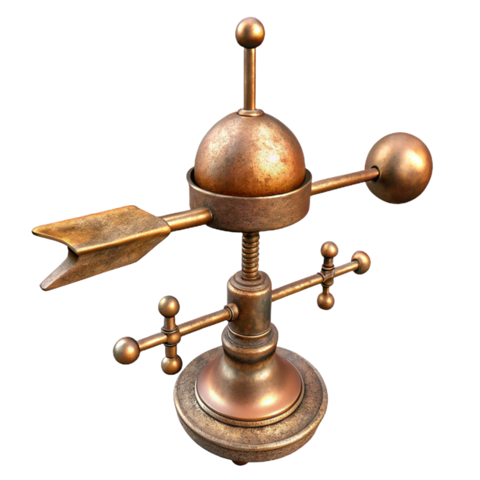 magnificent abstract Antique Weather Vane Cutout with Copper Patina detailed png