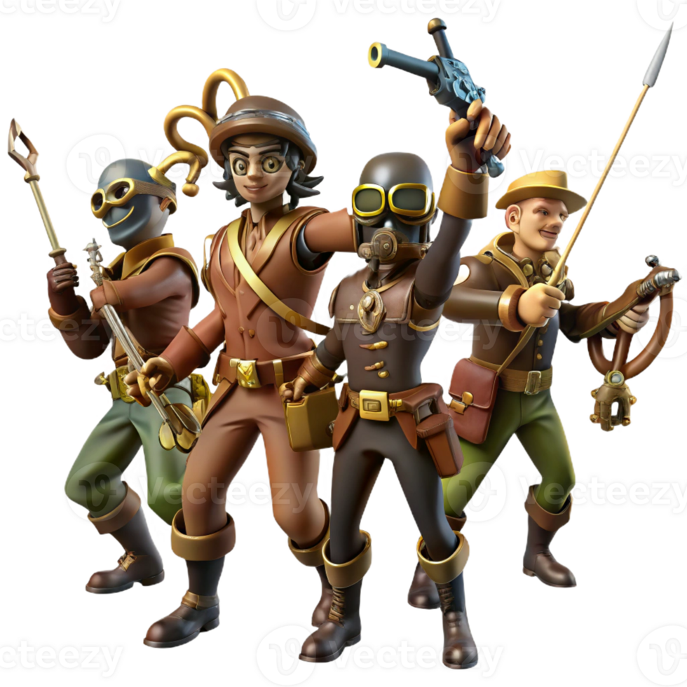 extraordinary artistic A Group of Steampunk Air Pirates Brandis original png