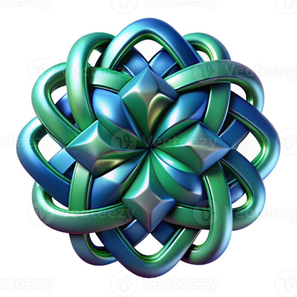 elegant rustic Interlocking Fractal Patterns in Shades O premium png