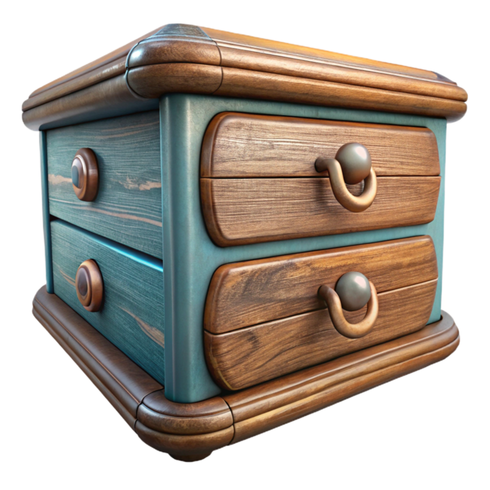 elegant rustic Antique Wooden Chest Drawer Pull Transparent Background professional png