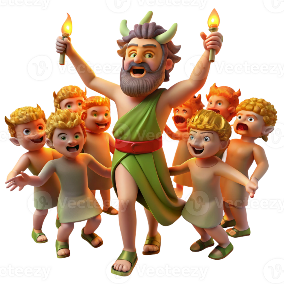 serene artistic A Drunken Dionysus Leading a Revelry of Sa high resolution png