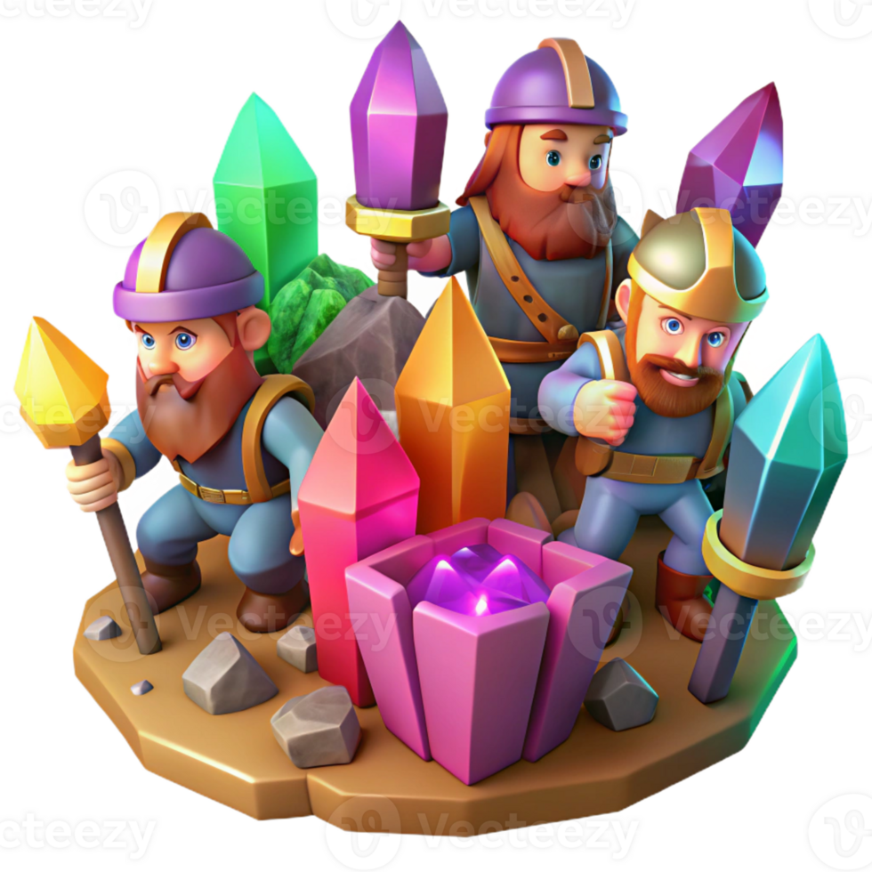 vibrant artistic A Group of Adventurous Dwarves Mining For genuine png