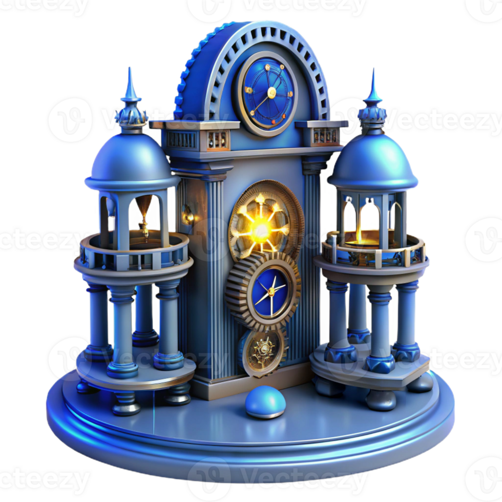 elegant classic Grand Steampunk Clock Tower genuine png