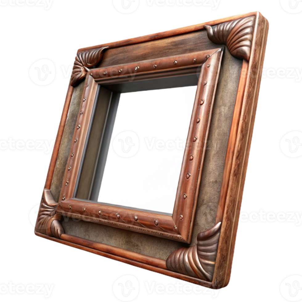 stunning modern Antique Wooden Picture Frame on Transparent Background genuine png