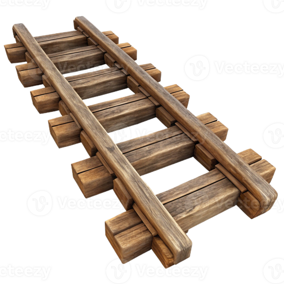 impressive minimalist Antique Wooden Train Tracks original png