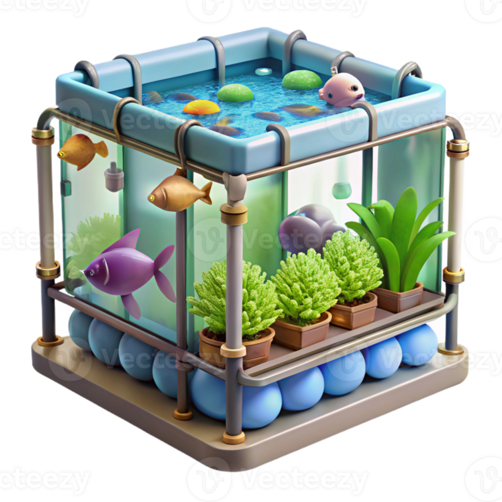 extraordinary creative Aquaponics System Transparent Background Fish and Plants png