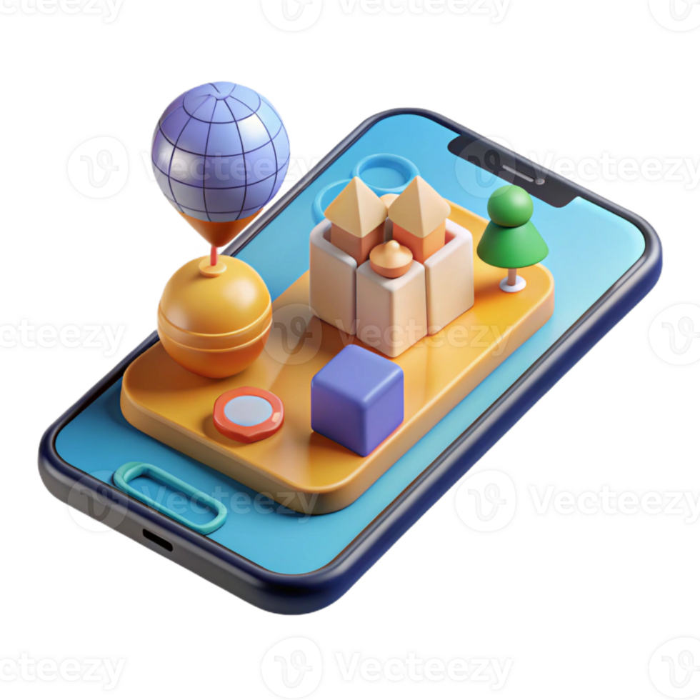 vibrant classic Ar App Interface on Smartphone Screen Transparent Background professional png