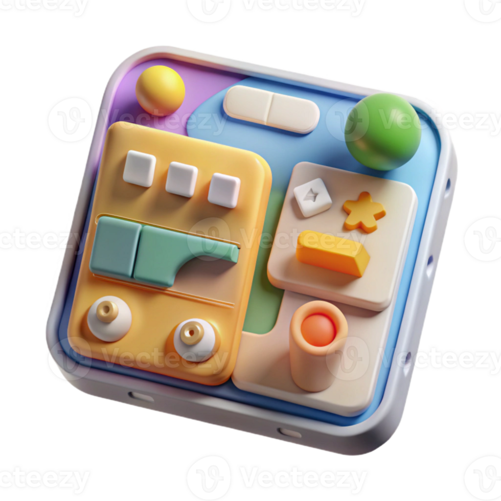 vibrant abstract Ar App Interface Displaying 3d Model Transparent Background exclusive png