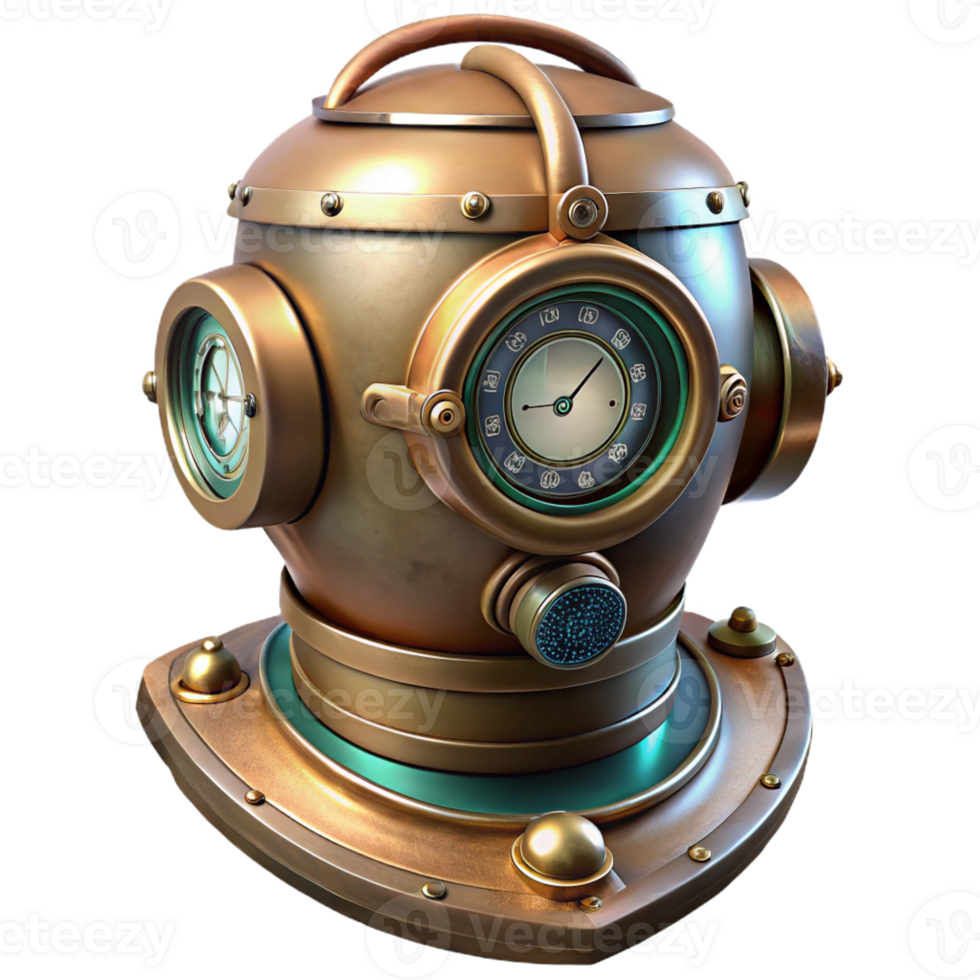 impressive traditional A Steampunk Diving Suit with Brass Helm exclusive png
