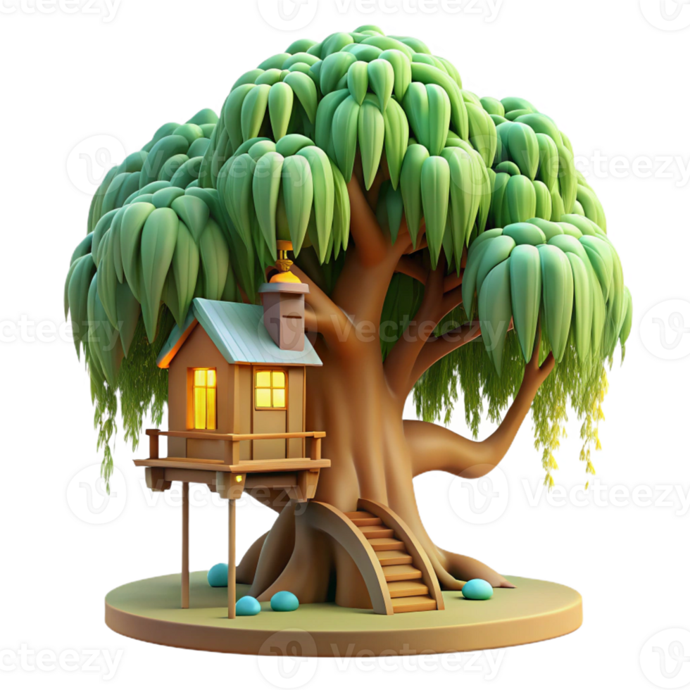vibrant contemporary A Whimsical Treehouse Nestled in the Br original png
