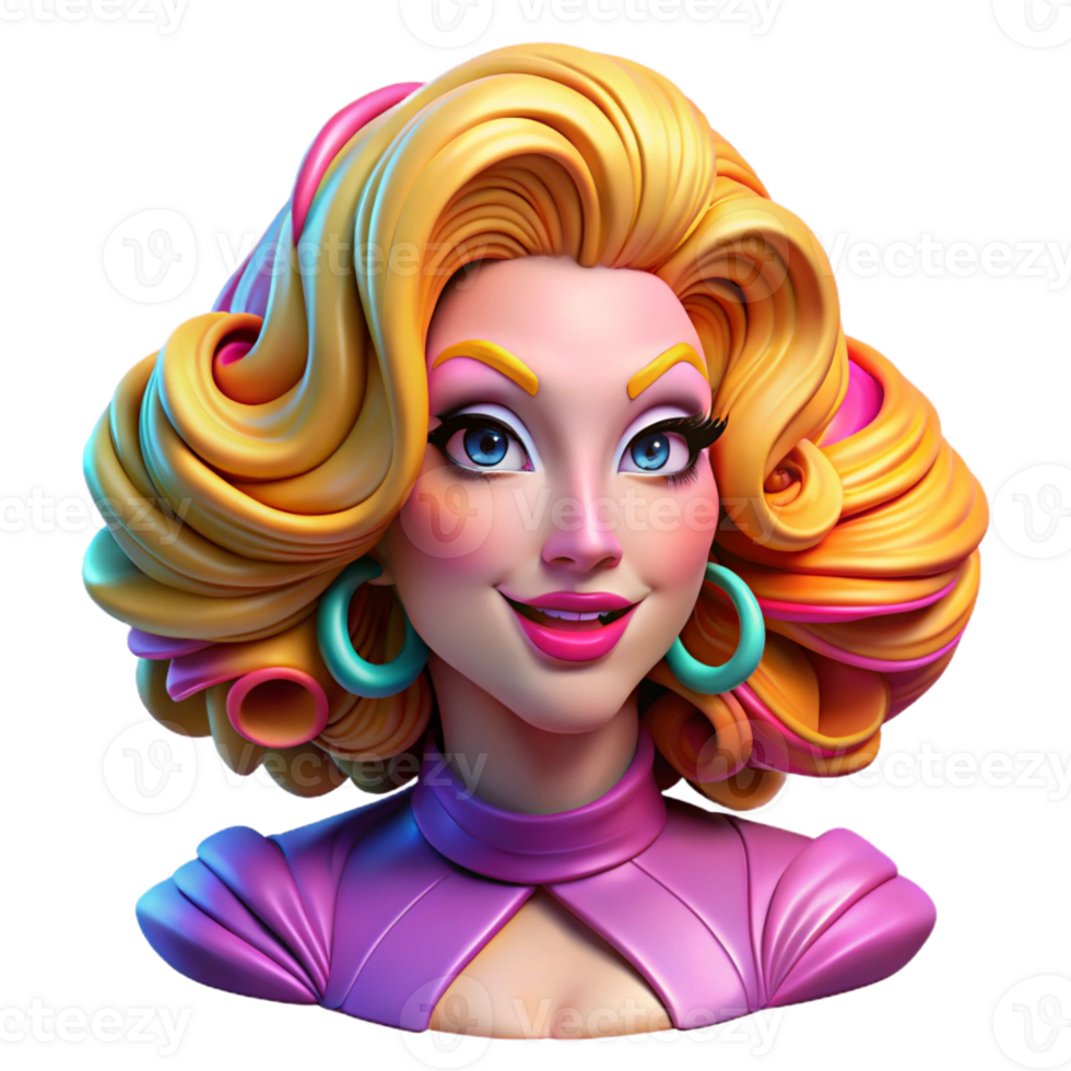 dramatic classic Portrait of a Glamorous Drag Queen With high quality png