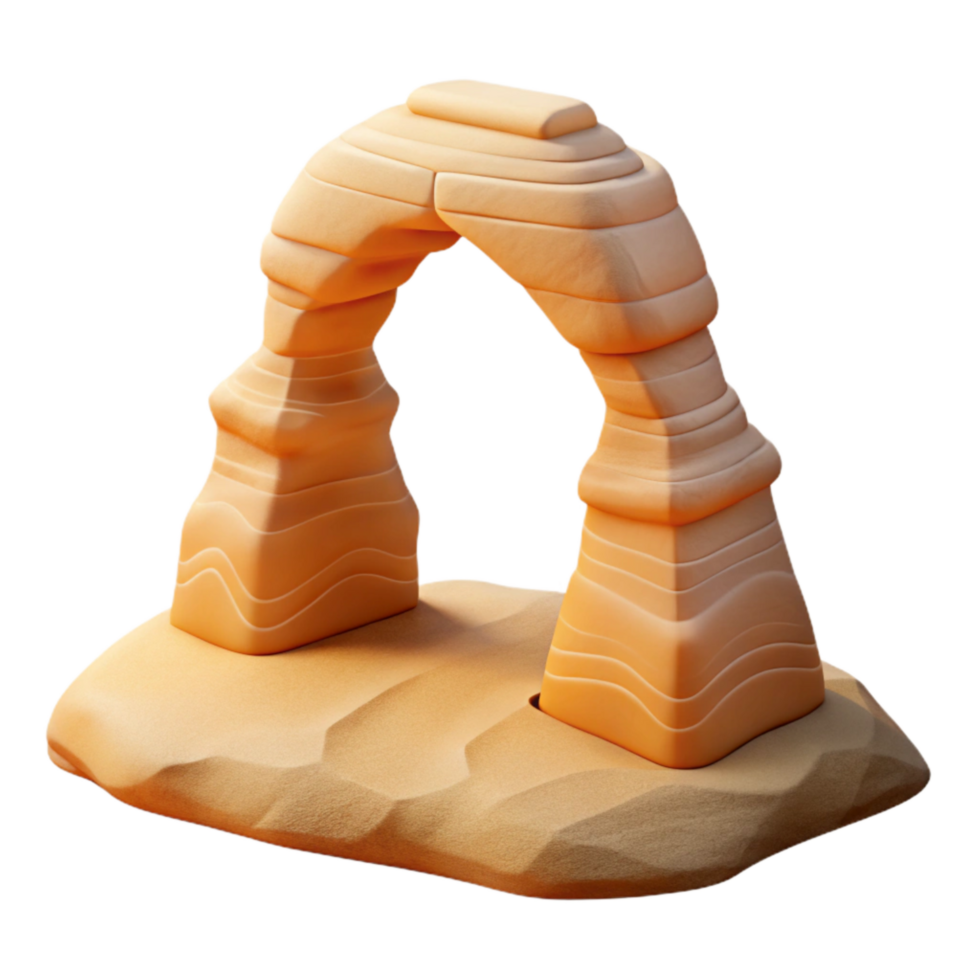 vibrant minimalist Arches National Park Delicate Arch Daytime View Cutout high resolution png