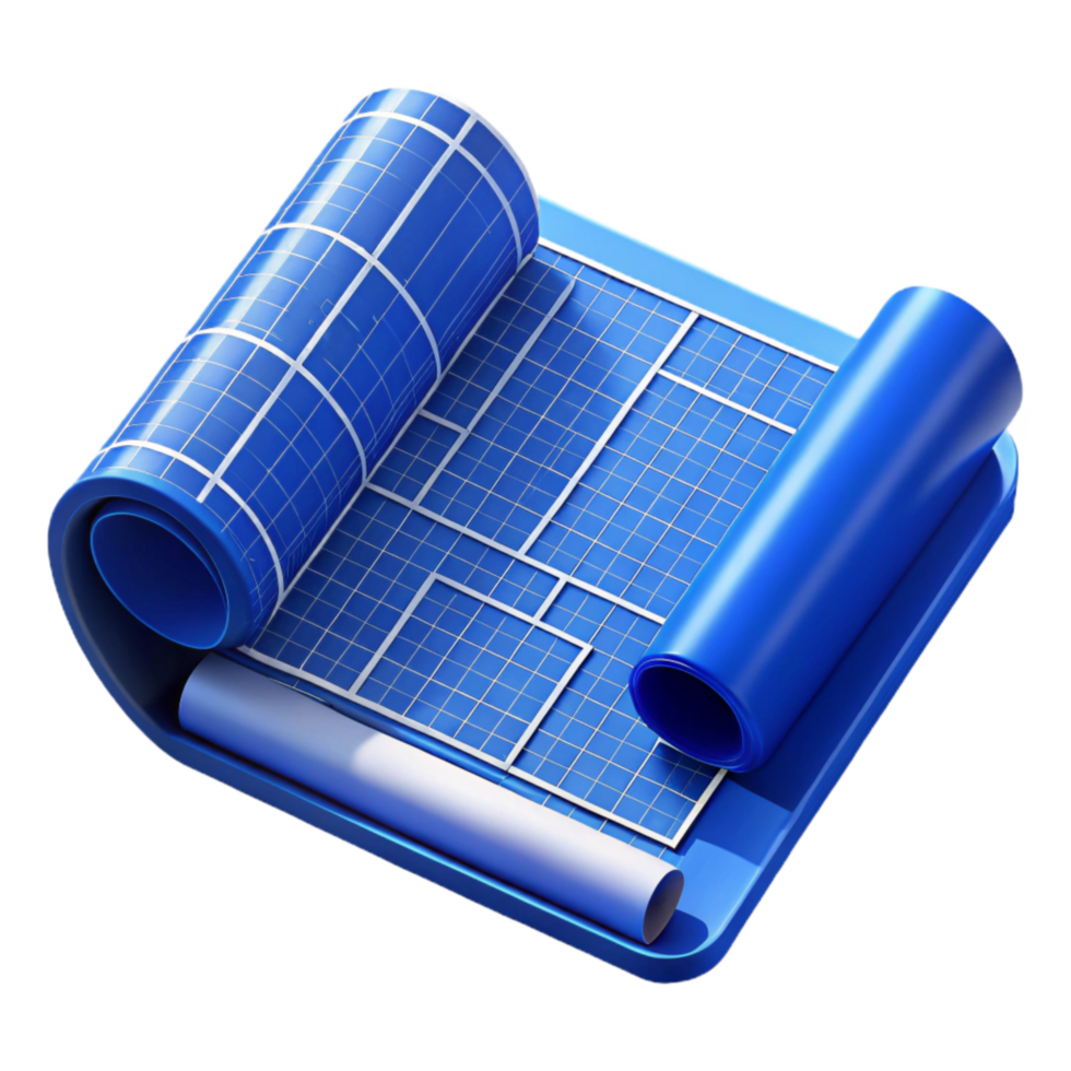 extraordinary traditional Architectural Blueprint Fragment Cutout with Blue Lines high quality png