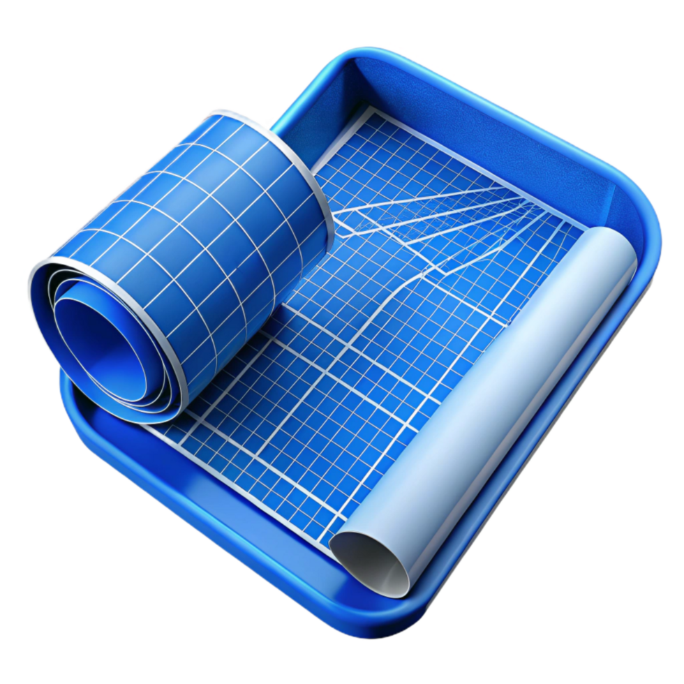 vibrant creative Architectural Blueprint Fragment Cutout with Blue Lines professional png
