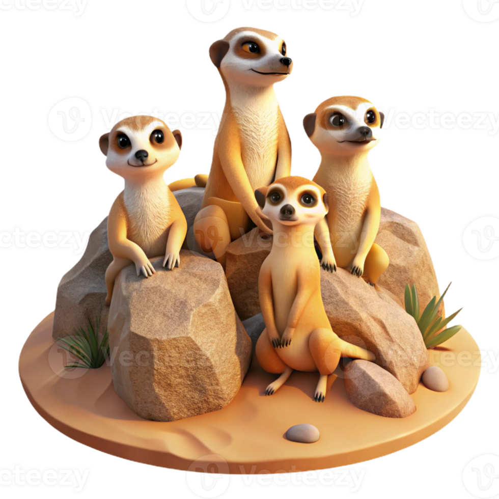 vibrant classic A Group of Meerkats Sunning Themselves On original png