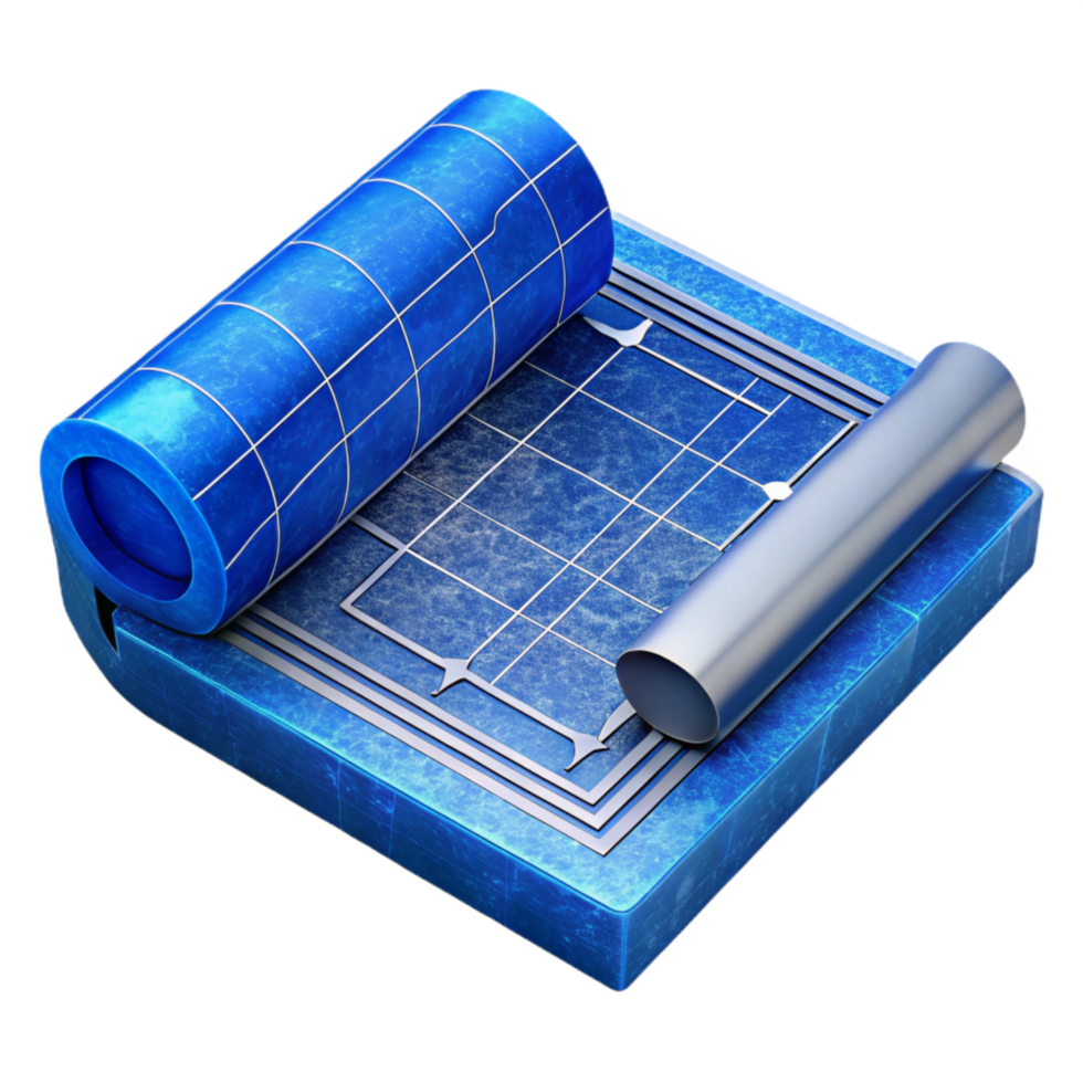 beautiful abstract Architectural Blueprint Fragment Cutout with Blue Lines detailed png