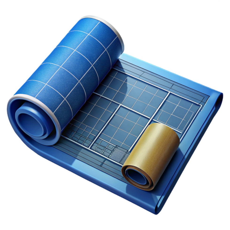 magnificent rustic Architectural Blueprint Rolled Up Cutout exclusive png