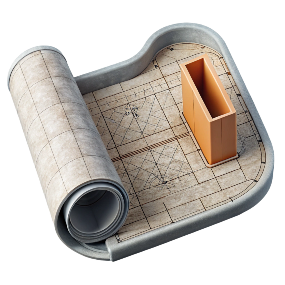 serene artistic Architectural Drawing Fragment with Fine Lines high resolution png