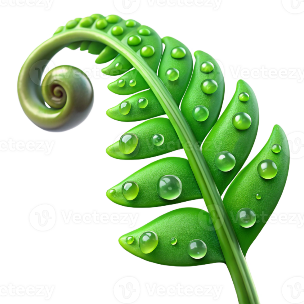 stunning abstract A Lush Green Fern Unfurling Dew Drops C exclusive png