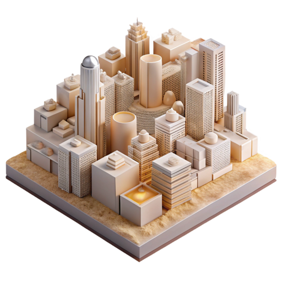 dramatic creative Architectural Model of City Transparent high resolution png